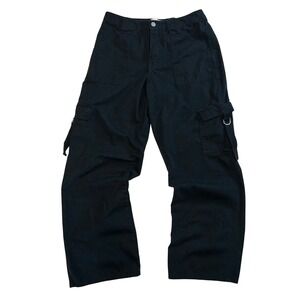 Tinseltown Black Cargo Pants Wide Leg‎ Utility Streetwear Size L